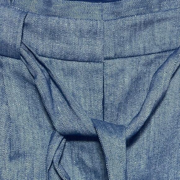 Express Blue Ankle High Rise Belted Linen Blend Pant NWT MSRP $79.98 - Picture 12 of 14